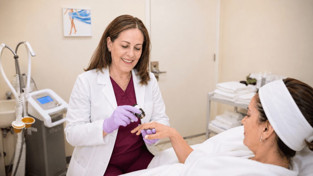 Dermatologist consultation room at Skin Blossom Pro medical spa in North Vancouver